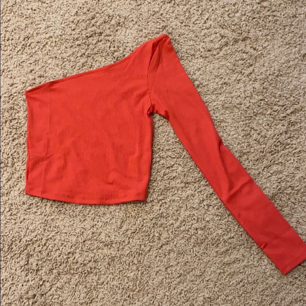 ASOS red/orange one sleeve top
